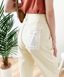 【mily bilet】後ろ姿に一目惚れ。フラッシャー付きセンタータックストレートデニムパンツ