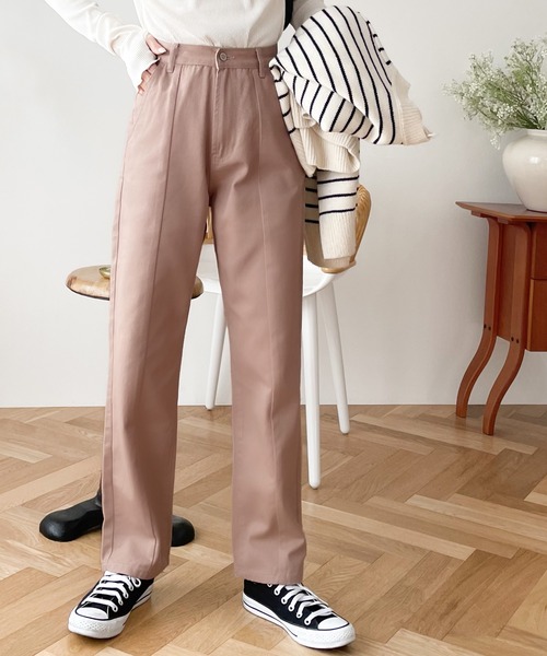 mily bilet（ミウィビレット）の「【mily bilet】後ろ姿に一目惚れ。フラッシャー付きセンタータックストレートデニムパンツ（デニムパンツ・レディース・ナチュラル/ワンウォッシュ/ピンクベージュ/スミクロ・SMALL/MEDIUM/LARGE/X-LARGE）」の16枚目の写真