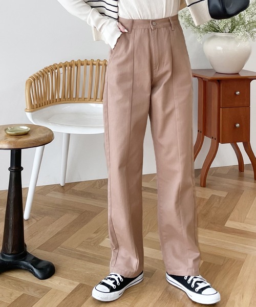 mily bilet（ミウィビレット）の「【mily bilet】後ろ姿に一目惚れ。フラッシャー付きセンタータックストレートデニムパンツ（デニムパンツ・レディース・ナチュラル/ワンウォッシュ/ピンクベージュ/スミクロ・SMALL/MEDIUM/LARGE/X-LARGE）」の18枚目の写真