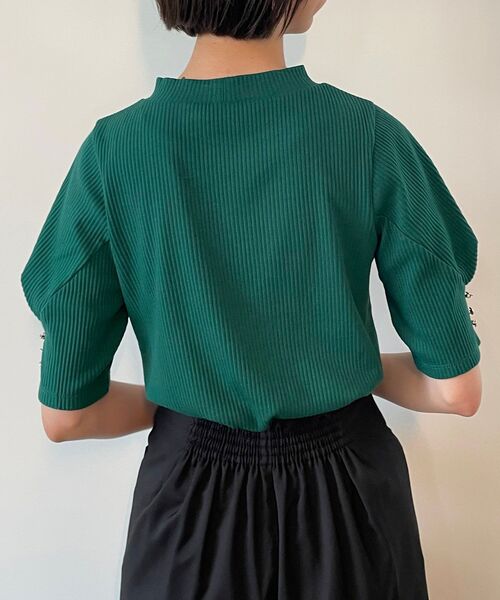 MAJESTIC LEGON(マジェスティックレゴン)の「タックスリーブリブトップス(Tシャツ/カットソー・レディース・ブラック/グリーン/アイボリー/ブラック系その他・MEDIUM)」の17枚目の写真