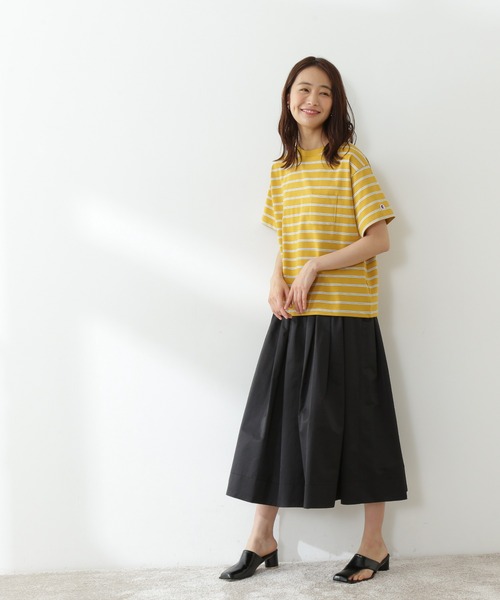 N.(N. Natural Beauty Basic)(エヌエヌナチュラルビューティーベーシック)の「ブライトタフタボリュームスカート(スカート・レディース・ブラック/オレンジ・MEDIUM)」の3枚目の写真