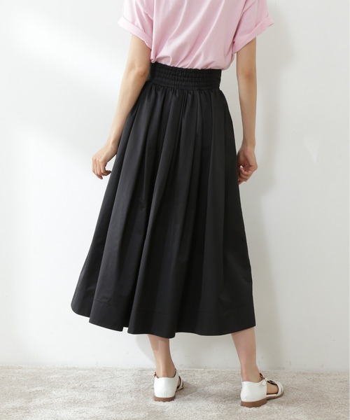 N.(N. Natural Beauty Basic)(エヌエヌナチュラルビューティーベーシック)の「ブライトタフタボリュームスカート(スカート・レディース・ブラック/オレンジ・MEDIUM)」の7枚目の写真