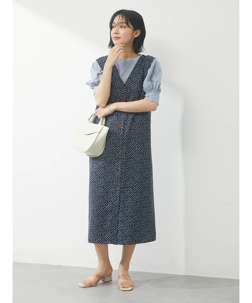 Green Parks(グリーンパークス)の「IラインロングジャンスカII(ジャンパースカート・レディース・ドット・FREE)」の5枚目の写真