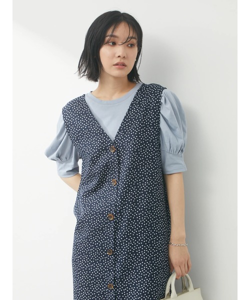 Green Parks(グリーンパークス)の「IラインロングジャンスカII(ジャンパースカート・レディース・ドット・FREE)」の8枚目の写真