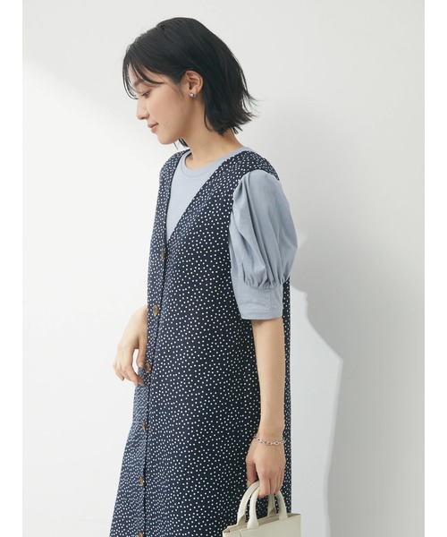 Green Parks(グリーンパークス)の「IラインロングジャンスカII(ジャンパースカート・レディース・ドット・FREE)」の10枚目の写真