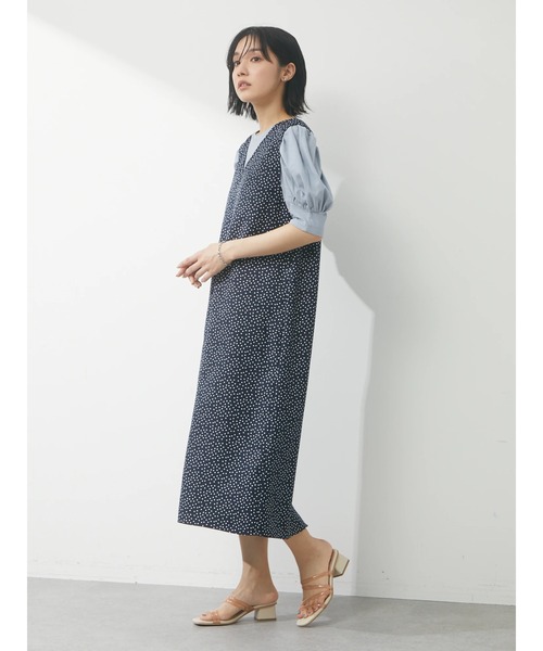 Green Parks(グリーンパークス)の「IラインロングジャンスカII(ジャンパースカート・レディース・ドット・FREE)」の3枚目の写真