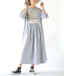 apartment department | レースヨーク切替 ストライプワンピース(ワンピース)