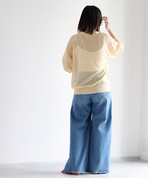 cepo(セポ)の「シアーVネックカーディガン(カーディガン/ボレロ・レディース・ブラック/オフホワイト/グリーン・M)」の15枚目の写真