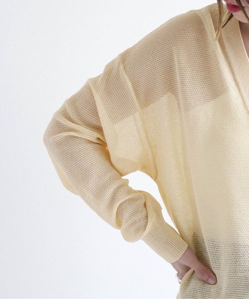 cepo(セポ)の「シアーVネックカーディガン(カーディガン/ボレロ・レディース・ブラック/オフホワイト/グリーン・M)」の18枚目の写真