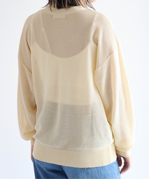 cepo(セポ)の「シアーVネックカーディガン(カーディガン/ボレロ・レディース・ブラック/オフホワイト/グリーン・M)」の10枚目の写真