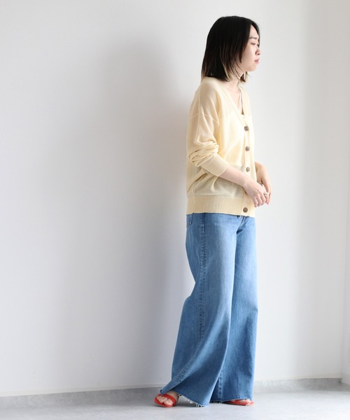 cepo(セポ)の「シアーVネックカーディガン(カーディガン/ボレロ・レディース・ブラック/オフホワイト/グリーン・M)」の14枚目の写真