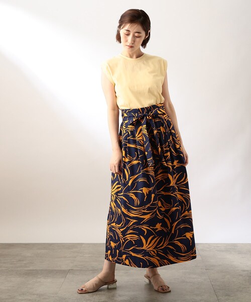 THE SHOP TK (ザ ショップ ティーケー )の「◆【小川夢乃さんコラボ】ラップボリュームスカート(スカート・レディース・ブラウン系1/ネイビー系/ダークグリーン系・12)」の14枚目の写真