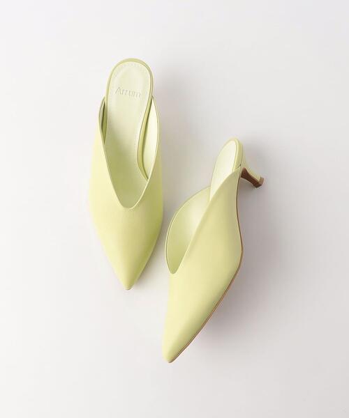 ARRUM（アールム）の「＜Arrum＞レザー ポインテッド スリット ミュール（その他シューズ・レディース・グレー/イエロー・38/36/37）」の8枚目の写真