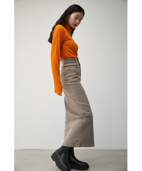 AZUL by moussy(アズールバイマウジー)の「HIGH WAIST SLIT DENIM SK Ⅱ/ハイウエストスリットデニムスカートⅡ(スカート・レディース・ベージュ/ライトブルー/ブラック/ダークブルー・MEDIUM/LARGE/SMALL/X-SMALL)」の10枚目の写真