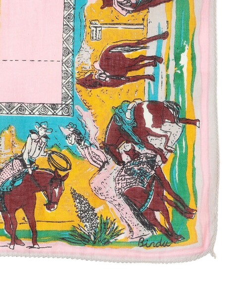 BINDU（ビンドゥー）の「BINDU: マップバンダナ 5（バンダナ/スカーフ・レディース・ブラウン/ピンク/ブルー/ネイビー・ONE SIZE）」の5枚目の写真