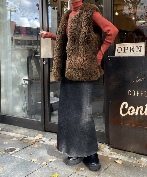 Chillfar（チルファー）の「エコファーベスト（ベスト・レディース・ピンク/アイボリー/ブラウン/ベージュ/ブラック・FREE）」の8枚目の写真