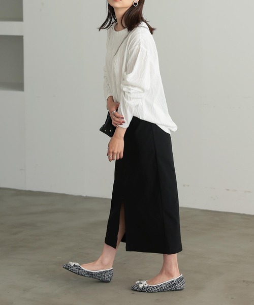 KOBE LETTUCE（コウベレタス）の「ぽこぽこウェーブプルオーバー[C6346]（その他トップス・レディース・オフホワイト/ブラック/ベージュ・FREE）」の4枚目の写真