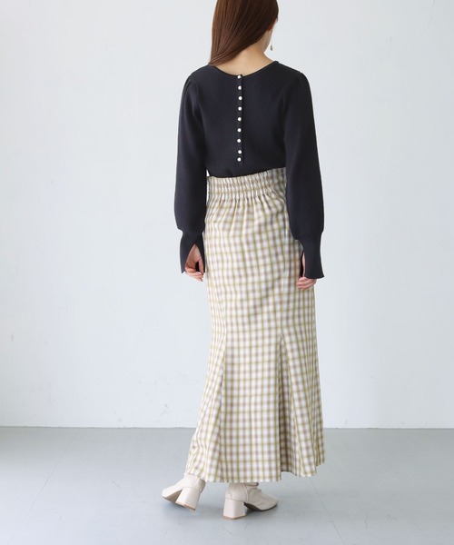 HER CLOSET(ハークローゼット)の「【Twenty Three】2wayパール釦リブニット(ニット/セーター・レディース・ブラック/オフホワイト/ブルー/ライトグリーン/ラベンダー・FREE)」の16枚目の写真