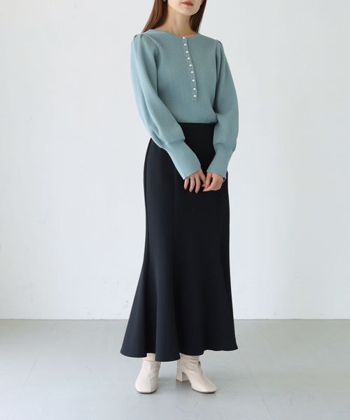 HER CLOSET(ハークローゼット)の「【Twenty Three】2wayパール釦リブニット(ニット/セーター・レディース・ブラック/オフホワイト/ブルー/ライトグリーン/ラベンダー・FREE)」の20枚目の写真