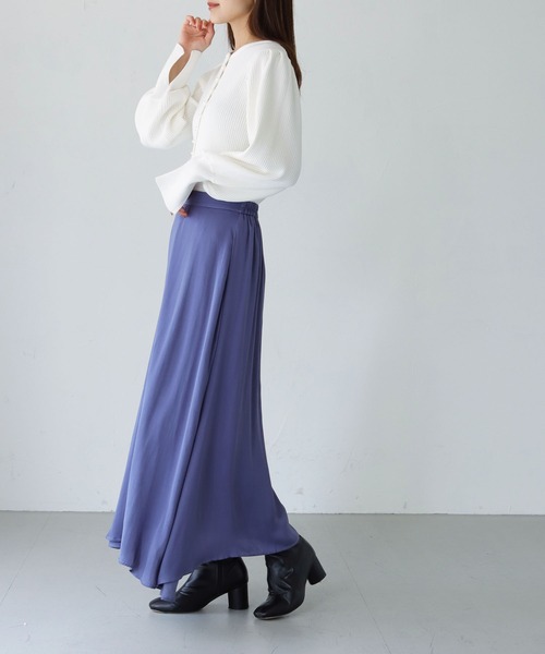 HER CLOSET(ハークローゼット)の「【Twenty Three】2wayパール釦リブニット(ニット/セーター・レディース・ブラック/オフホワイト/ブルー/ライトグリーン/ラベンダー・FREE)」の10枚目の写真