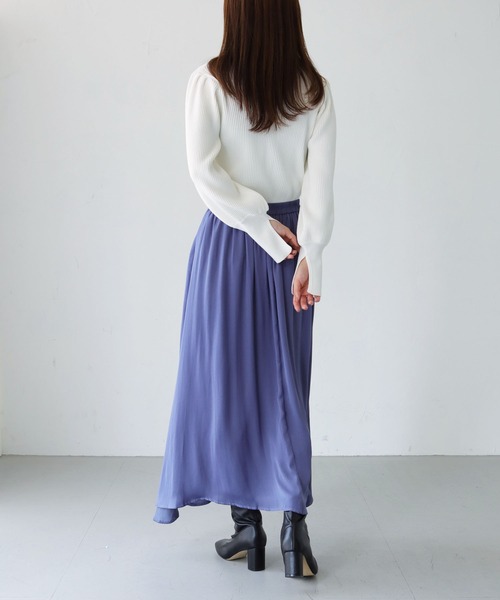 HER CLOSET(ハークローゼット)の「【Twenty Three】2wayパール釦リブニット(ニット/セーター・レディース・ブラック/オフホワイト/ブルー/ライトグリーン/ラベンダー・FREE)」の11枚目の写真