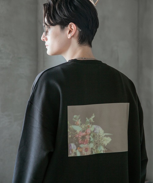 RAGEBLUE（レイジブルー）の「【Ex.Flower/イクスフラワー】コラボフラワープリントロンT（Tシャツ/カットソー・メンズ・オフホワイト/ブルー系その他/ホワイト/ブラック/ワインレッド・LARGE/SMALL/MEDIUM）」の4枚目の写真