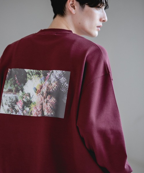 RAGEBLUE（レイジブルー）の「【Ex.Flower/イクスフラワー】コラボフラワープリントロンT（Tシャツ/カットソー・メンズ・オフホワイト/ブルー系その他/ホワイト/ブラック/ワインレッド・LARGE/SMALL/MEDIUM）」の5枚目の写真