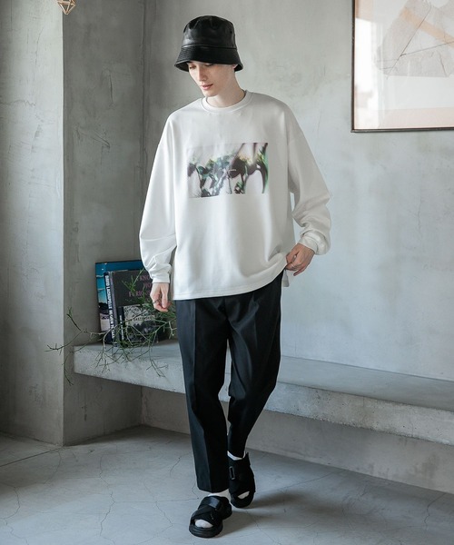 RAGEBLUE（レイジブルー）の「【Ex.Flower/イクスフラワー】コラボフラワープリントロンT（Tシャツ/カットソー・メンズ・オフホワイト/ブルー系その他/ホワイト/ブラック/ワインレッド・LARGE/SMALL/MEDIUM）」の11枚目の写真