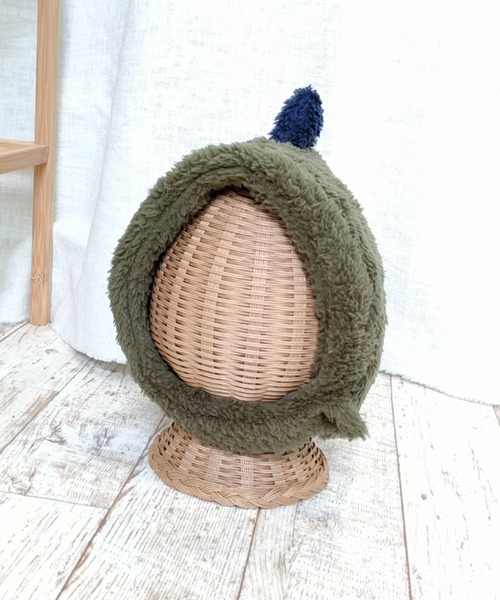 Kids Foret(キッズフォーレ)の「KF ベビーボア帽子(ニットキャップ/ビーニー・キッズ・ピンク/ホワイト/グリーン/ベージュ・46/49)」の3枚目の写真