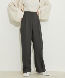【WEB限定】【洗える】ワンタックセミワイドパンツ