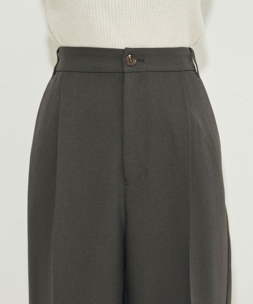 vis-`a-vis（ビサビ）の「【WEB限定】【洗える】ワンタックセミワイドパンツ（スラックス・レディース・ブラック/キナリ/チャコールグレー/ダークブラウン/ピンク系その他2・L/M/SS/S）」の21枚目の写真