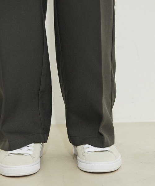 vis-`a-vis（ビサビ）の「【WEB限定】【洗える】ワンタックセミワイドパンツ（スラックス・レディース・ブラック/キナリ/チャコールグレー/ダークブラウン/ピンク系その他2・L/M/SS/S）」の8枚目の写真