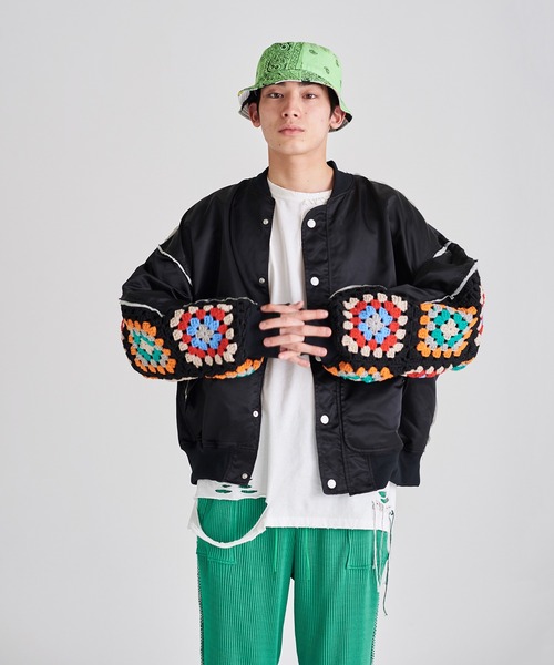 DISCOVERED（ディスカバード）の「DISCOVERED ディスカバード / HAWAIIAN QUILT BUCKET HAT ハワイアンキルトバケットハット / DC-SS23-A-02（ハット・メンズ・ブラック/レッド・FREE）」の15枚目の写真