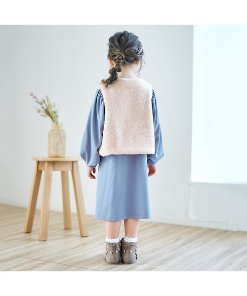 apres les cours（アプレレクール）の「【フォーマル対応】リボン付きボアベスト_アプレレクールマシェリ（ベスト・キッズ・ベージュ・90/110/130）」の11枚目の写真