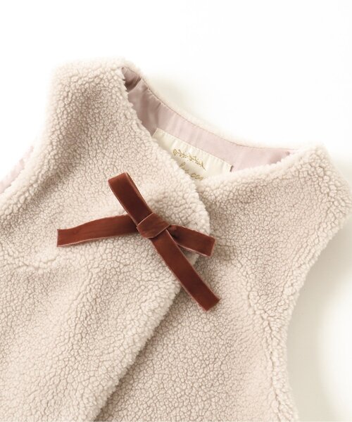 apres les cours（アプレレクール）の「【フォーマル対応】リボン付きボアベスト_アプレレクールマシェリ（ベスト・キッズ・ベージュ・90/110/130）」の7枚目の写真