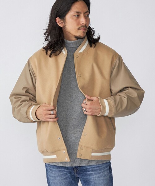 SHIPS(シップス)の「*SHIPS: リラックスフィット フェイクレザー スタジャン (アワードジャケット)(スタジャン・メンズ・ブラック/ネイビー/ベージュ・SMALL/MEDIUM/X-LARGE/LARGE)」の15枚目の写真