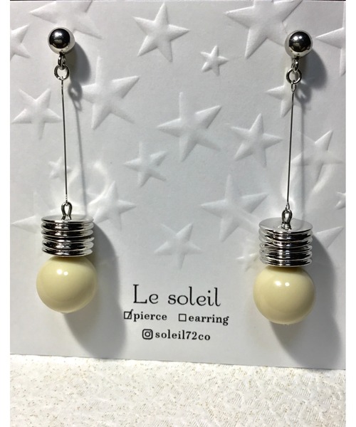 tone(トーン)の「【Le soleil】コロンとcool! 揺れるピアス(MA)(ピアス(両耳用)・レディース・ホワイト系その他/グリーン系その他・FREE)」の5枚目の写真