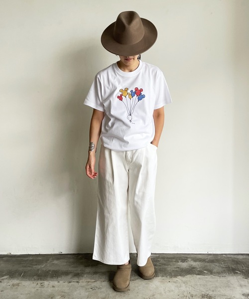 MICKEY MOUSE(ミッキーマウス)の「FD:【キャラチョイ】Disney ディズニー ミッキーマウス Tシャツ(Tシャツ/カットソー・レディース・ベビーピンク/ホワイト系2/ライトブルー/ホワイト系5/ホワイト系4/ホワイト系1/ホワイト系3/イエロー・XL/M/S/L)」の9枚目の写真