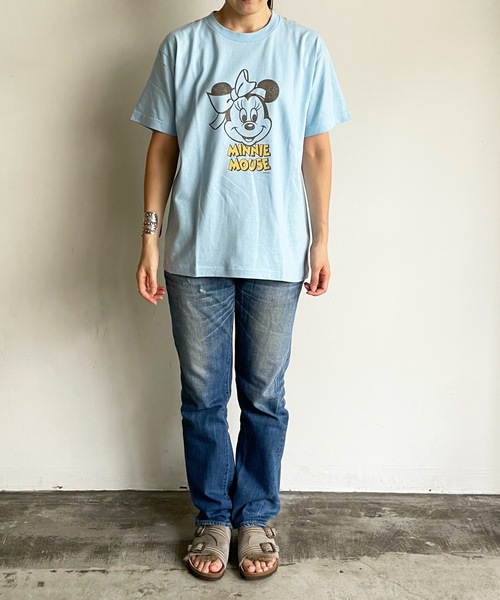 MICKEY MOUSE(ミッキーマウス)の「FD:【キャラチョイ】Disney ディズニー ミッキーマウス Tシャツ(Tシャツ/カットソー・レディース・ベビーピンク/ホワイト系2/ライトブルー/ホワイト系5/ホワイト系4/ホワイト系1/ホワイト系3/イエロー・XL/M/S/L)」の13枚目の写真