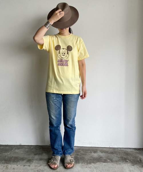 MICKEY MOUSE(ミッキーマウス)の「FD:【キャラチョイ】Disney ディズニー ミッキーマウス Tシャツ(Tシャツ/カットソー・レディース・ベビーピンク/ホワイト系2/ライトブルー/ホワイト系5/ホワイト系4/ホワイト系1/ホワイト系3/イエロー・XL/M/S/L)」の16枚目の写真