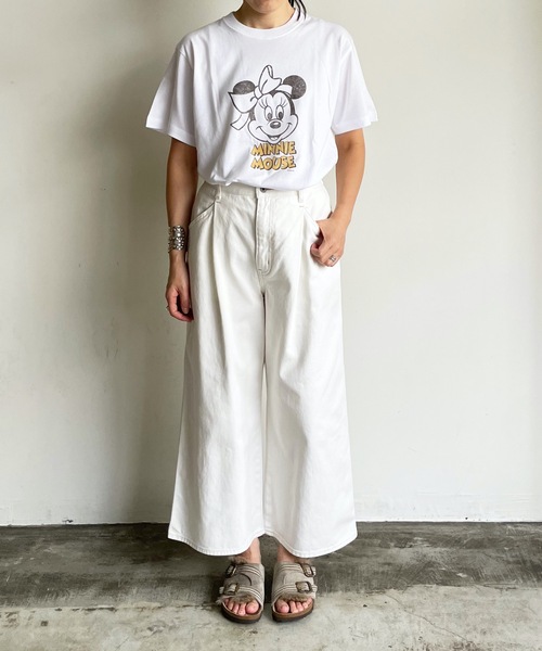 MICKEY MOUSE(ミッキーマウス)の「FD:【キャラチョイ】Disney ディズニー ミッキーマウス Tシャツ(Tシャツ/カットソー・レディース・ベビーピンク/ホワイト系2/ライトブルー/ホワイト系5/ホワイト系4/ホワイト系1/ホワイト系3/イエロー・XL/M/S/L)」の12枚目の写真