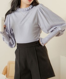 OLUPIC/フリルショートニットトップス