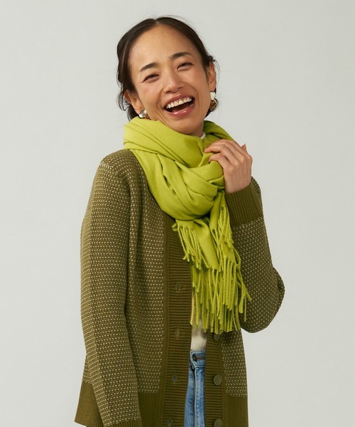TOKYO SHIRTS（トウキョウシャツ）の「カシミヤタッチストール（ストール/ショール・レディース・ブラック/サファリグリーン/アイボリー/モカ/マスタード・FREE）」の13枚目の写真