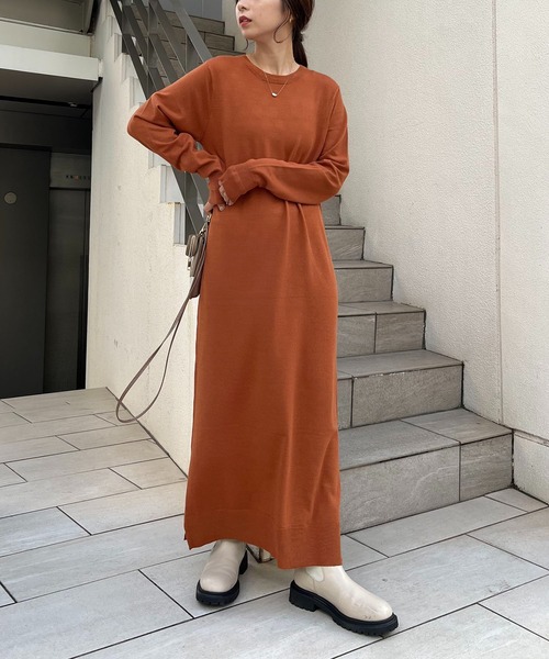 CAPRICIEUX LE'MAGE（カプリシューレマージュ）の「ベストセットニットワンピース（ワンピース・レディース・ブラウン/ベージュ/チャコールグレー・FREE）」の10枚目の写真