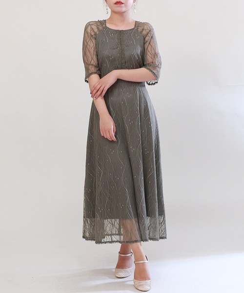 TRUDEA（トルディア）の「フォーマルドレス（ドレス・レディース・ブラック/チャコールグレー/グリーン/ベージュ・MEDIUM/LARGE）」の3枚目の写真