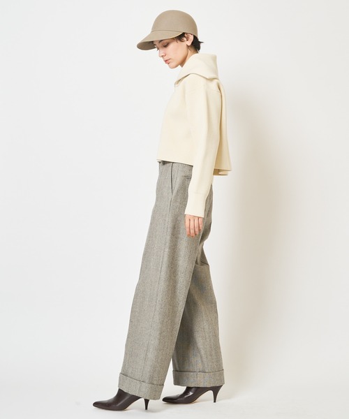 Whim Gazette（ウィムガゼット）の「【THE PAUSE】ビッグカラーハーフジッププルオーバー（ニット/セーター・レディース・ネイビー/アイボリー・FREE）」の9枚目の写真