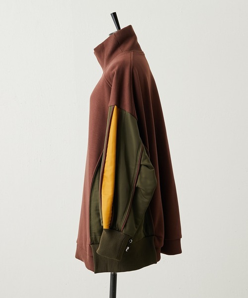 ear PAPILLONNER（イアパピヨネ）の「【SUM1 STYLE（スミスタイル）】切り替えスウェット（スウェット・レディース・ブラウン/ブラック・FREE）」の6枚目の写真