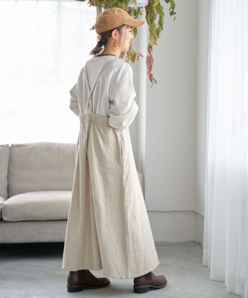 studio CLIP（スタディオクリップ）の「【my fit CLIP/WEB限定】エプロンジャンスカ（ジャンパースカート・レディース・アイボリー/ブラック/インディゴブルー・FREE）」の12枚目の写真