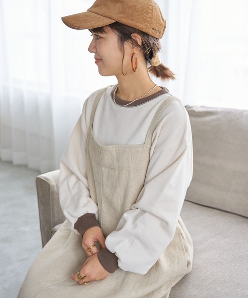 studio CLIP（スタディオクリップ）の「【my fit CLIP/WEB限定】エプロンジャンスカ（ジャンパースカート・レディース・アイボリー/ブラック/インディゴブルー・FREE）」の14枚目の写真