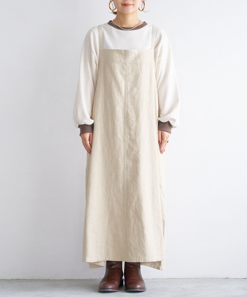 studio CLIP（スタディオクリップ）の「【my fit CLIP/WEB限定】エプロンジャンスカ（ジャンパースカート・レディース・アイボリー/ブラック/インディゴブルー・FREE）」の16枚目の写真